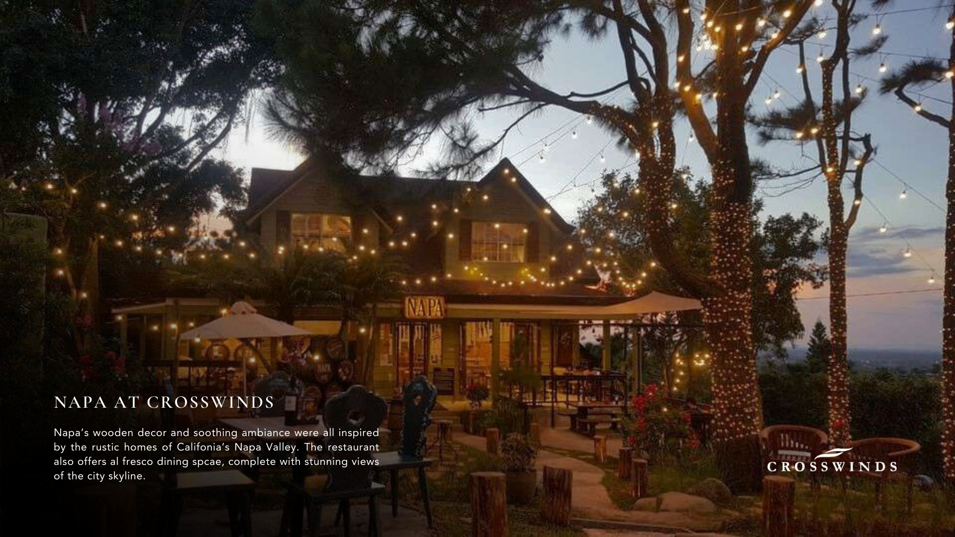 13 Crosswinds Napa String Lights Restaurant