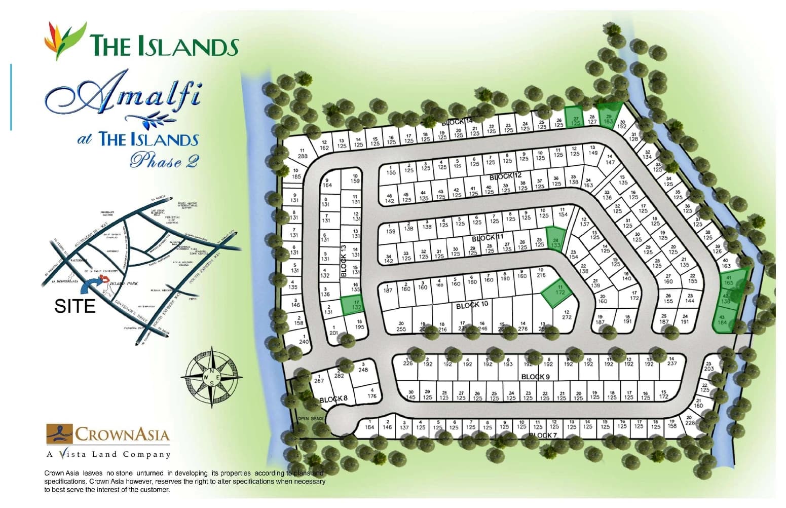 Amalfi at The Islands interactive lot map