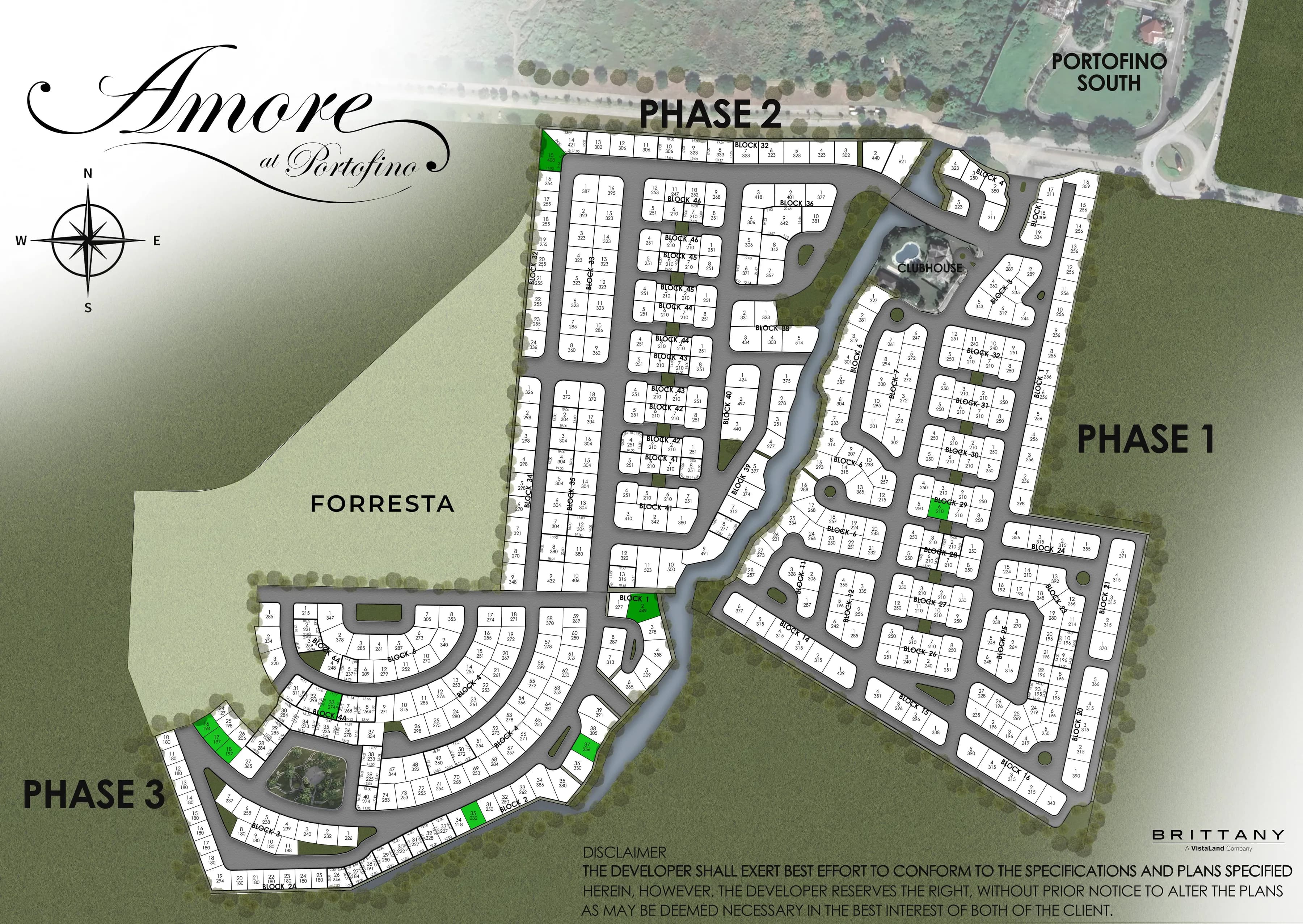 Amore at Portofino interactive lot map